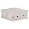 vidaXL Table basse Blanc 70x70x30 cm Bois de manguier massif
