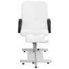 vidaXL Fauteuil de massage et repose-pied Blanc 127x60x98cm Similicuir