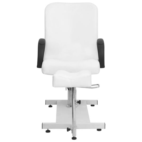 vidaXL Fauteuil de massage et repose-pied Blanc 127x60x98cm Similicuir