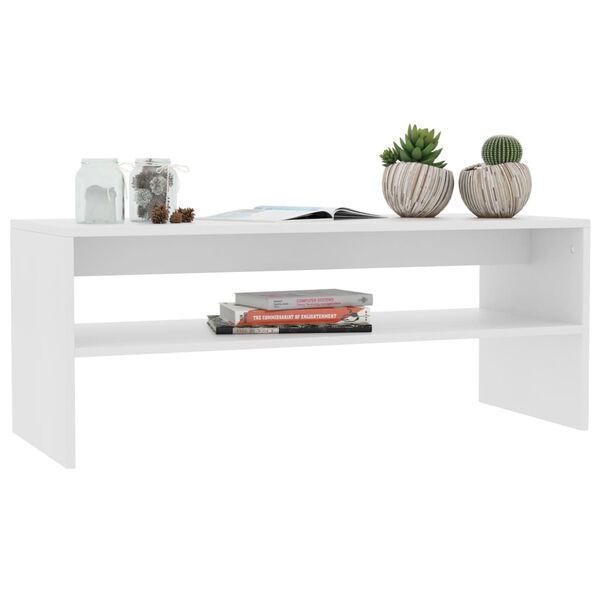 vidaXL Table basse Blanc 100x40x40 cm Bois d'ingénierie