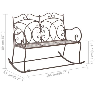 vidaXL Banc de jardin 104 cm Fer Marron antique