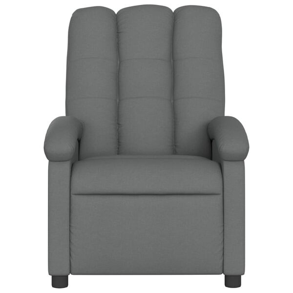 vidaXL Fauteuil inclinable de massage gris fonc&eacute; tissu