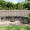 vidaXL Salon de jardin 11 pcs avec coussins anthracite résine tressée