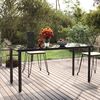 vidaXL Table &agrave; d&icirc;ner de jardin Noir 160x80x74 cm Acier et verre tremp&eacute;