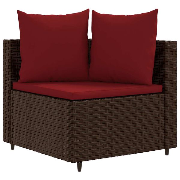 vidaXL Salon de jardin avec coussins 6 pcs marron r&eacute;sine tress&eacute;e