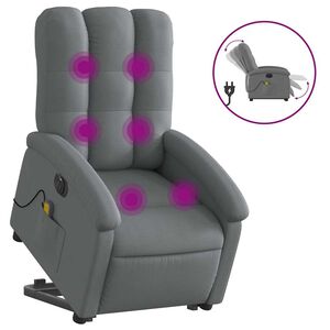 vidaXL Fauteuil inclinable de massage électrique gris foncé tissu
