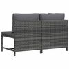 vidaXL Salon de jardin 2 pcs avec coussins Gris R&eacute;sine tress&eacute;e