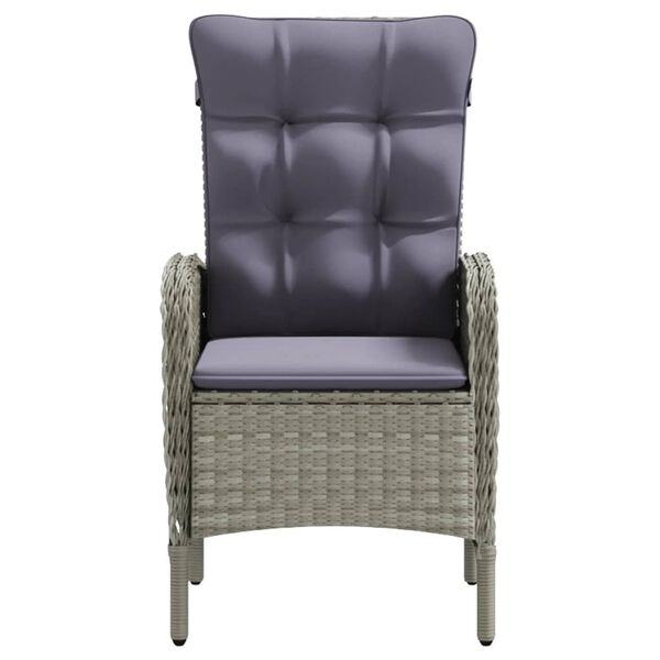 vidaXL Ensemble &agrave; manger de jardin et coussins 3 pcs Gris et noir