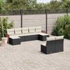 vidaXL Salon de jardin 9 pcs avec coussins noir r&eacute;sine tress&eacute;e