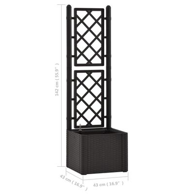 vidaXL Lit surélevé de jardin treillis système d'arrosage Anthracite