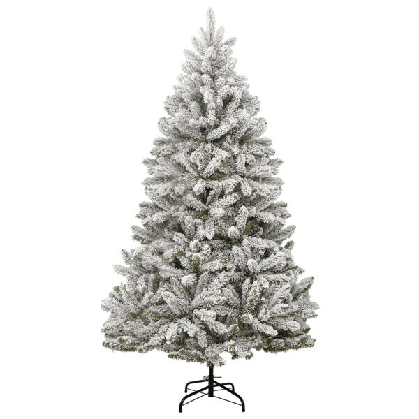 vidaXL Sapin de No&euml;l artificiel &agrave; charni&egrave;res avec neige floqu&eacute;e 180 cm