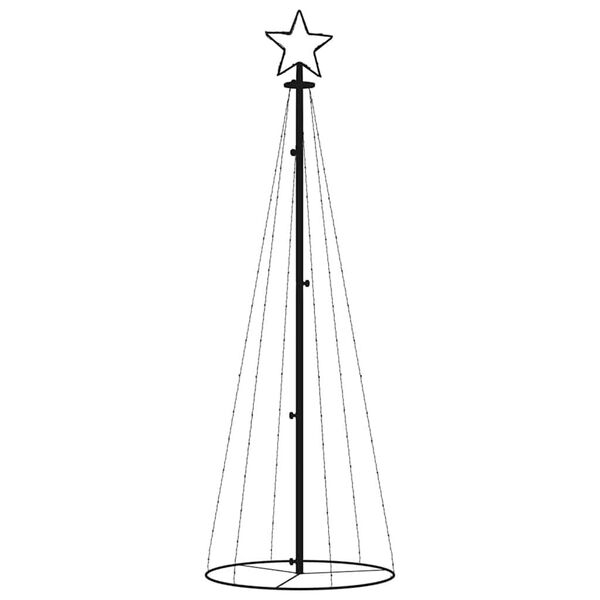 vidaXL Arbre de No&euml;l c&ocirc;ne Blanc chaud 108 LED 70x180 cm