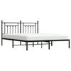 vidaXL Cadre de lit m&eacute;tal sans matelas avec t&ecirc;te de lit noir 183x213cm