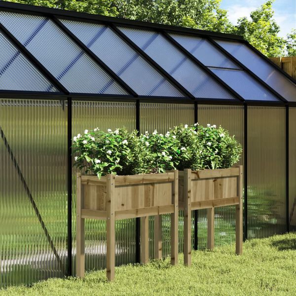 vidaXL Jardini&egrave;res 2 pcs avec pieds bois de pin impr&eacute;gn&eacute;