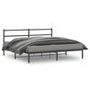 vidaXL Cadre de lit m&eacute;tal sans matelas avec t&ecirc;te de lit noir 193x203cm