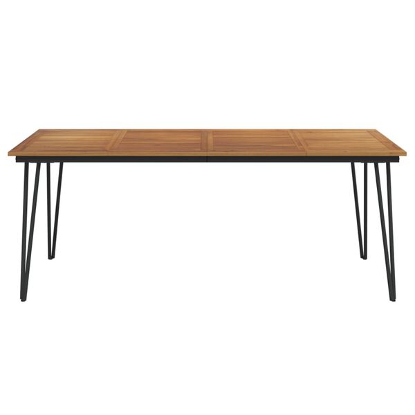 vidaXL Table de jardin avec pieds &eacute;pingle &agrave; cheveux 200x90x75 acacia