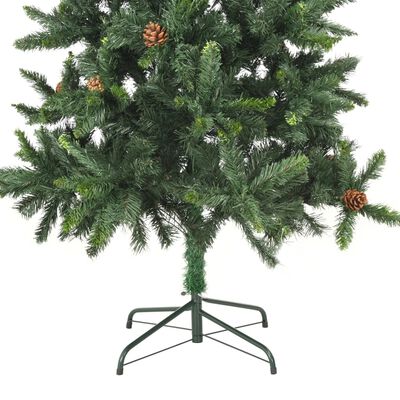 vidaXL Sapin de Noël artificiel avec pommes de pin Vert 180 cm