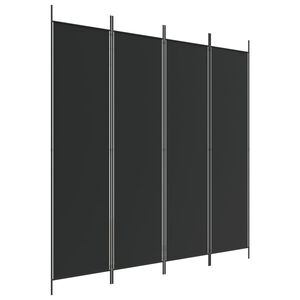 vidaXL Cloison de s&eacute;paration 4 panneaux Noir 200x200 cm Tissu