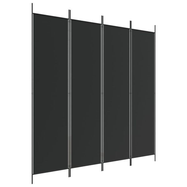 vidaXL Cloison de s&eacute;paration 4 panneaux Noir 200x200 cm Tissu