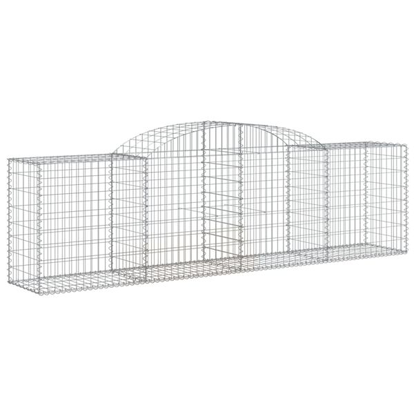 vidaXL Paniers &agrave; gabions arqu&eacute;s 2 pcs 300x50x80/100 cm fer galvanis&eacute;