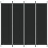 vidaXL Cloison de s&eacute;paration 4 panneaux Noir 200x200 cm Tissu