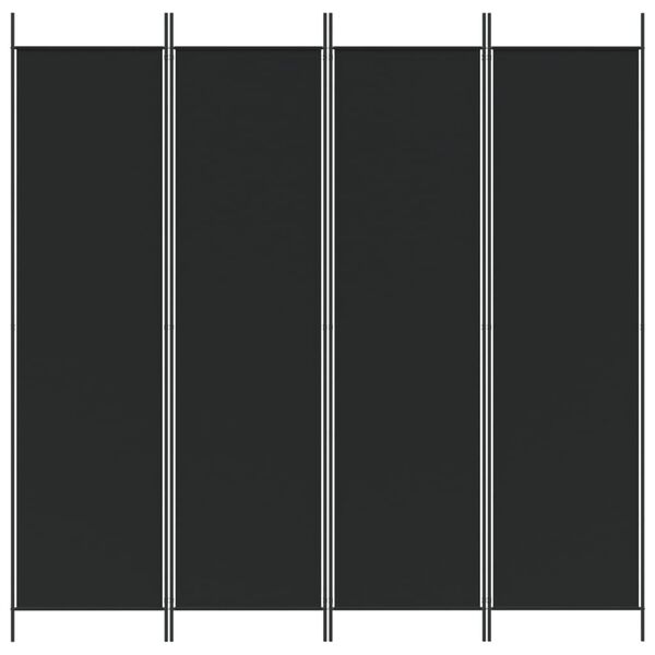 vidaXL Cloison de s&eacute;paration 4 panneaux Noir 200x200 cm Tissu