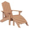vidaXL Chaise de jardin Adirondack repose-pied table PEHD Marron
