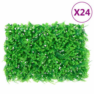 &nbsp;vidaXL Cl&ocirc;ture feuilles de foug&egrave;re artificielles 24 pcs vert 40x60 cm