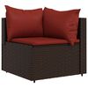 vidaXL Salon de jardin 4 pcs avec coussins Marron R&eacute;sine tress&eacute;e