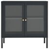 vidaXL Buffet Anthracite 70x35x70 cm Acier et verre