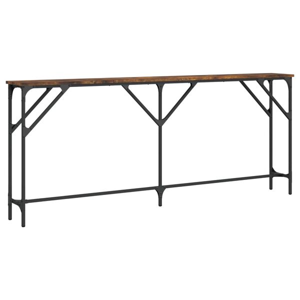 vidaXL Table console ch&ecirc;ne fum&eacute; 180x23x75 cm bois d'ing&eacute;nierie