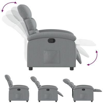 vidaXL Fauteuil inclinable Gris clair Tissu