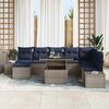 vidaXL Ensemble de canap&eacute; de jardin 9 pcs Gris et bleu marine