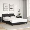 vidaXL Cadre de lit avec LED sans matelas Zadar noir 137x190 cm