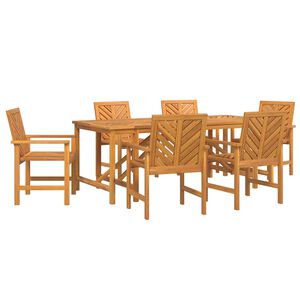 vidaXL Ensemble de salle &agrave; manger pour jardin 7 pcs Marron