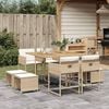 vidaXL Ensemble &agrave; manger de jardin et coussins 9 pcs beige Poly rotin
