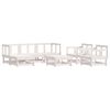 vidaXL Salon de jardin 7 pcs avec coussins blanc bois massif