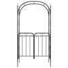 vidaXL Arche de jardin avec portail noir 108x45x235 cm acier