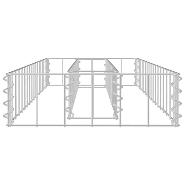 vidaXL Lit sur&eacute;lev&eacute; &agrave; gabion Acier galvanis&eacute; 90x30x10 cm