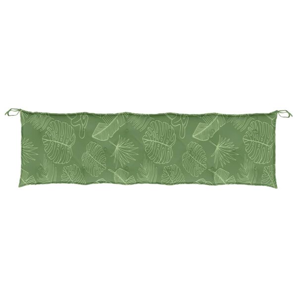 vidaXL Coussin de banc de jardin motif de feuilles 180x50x7 cm