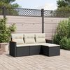 vidaXL Salon de jardin 4 pcs avec coussins noir r&eacute;sine tress&eacute;e