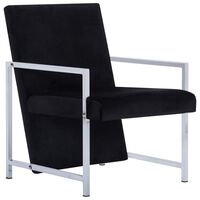 vidaXL Fauteuil avec pieds chromés noir velours