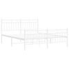 vidaXL Cadre de lit m&eacute;tal sans matelas et pied de lit blanc 150x200 cm