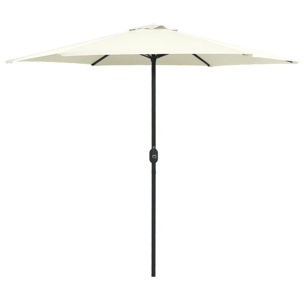 vidaXL Parasol de jardin et m&acirc;t en aluminium 270x246 cm Blanc sable