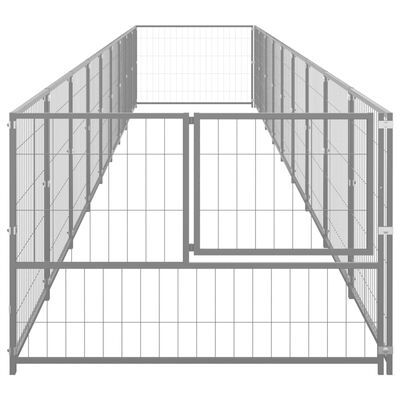 vidaXL Chenil Argenté 9 m² Acier