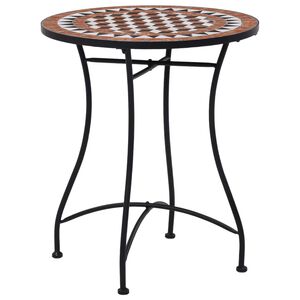 vidaXL Table de bistro mosa&iuml;que Marron 60 cm C&eacute;ramique