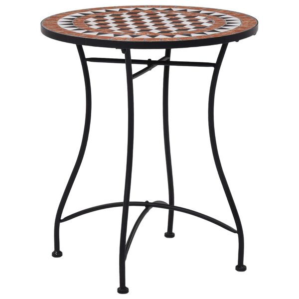 vidaXL Table de bistro mosa&iuml;que Marron 60 cm C&eacute;ramique
