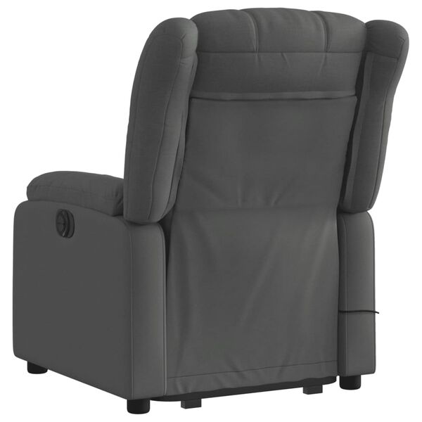 vidaXL Fauteuil inclinable de massage gris fonc&eacute; tissu