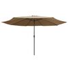 vidaXL Parasol de jardin avec mât en métal 390 cm taupe