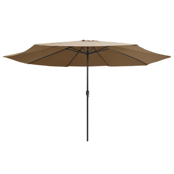 vidaXL Parasol de jardin avec mât en métal 390 cm taupe